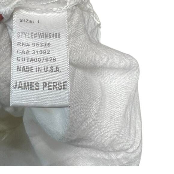James Perse Linen Shirt Dress Button-Down Drawstring Waist White Size 1 Small - Picture 9 of 10